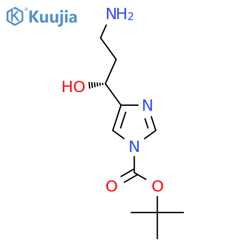 tert-butyl 4-(1R)-3-amino-1-hydroxypropyl-1H-imidazole-1-carboxylate structure