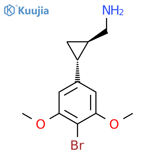 rac-(1R,2R)-2-(4-bromo-3,5-dimethoxyphenyl)cyclopropylmethanamine structure