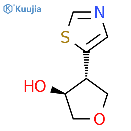 rac-(3R,4S)-4-(1,3-thiazol-5-yl)oxolan-3-ol structure