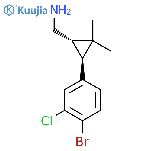 rac-(1R,3R)-3-(4-bromo-3-chlorophenyl)-2,2-dimethylcyclopropylmethanamine structure