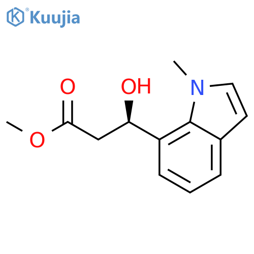methyl (3R)-3-hydroxy-3-(1-methyl-1H-indol-7-yl)propanoate structure