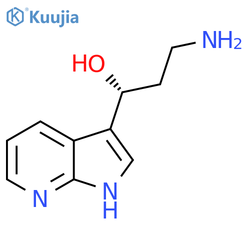 (1R)-3-amino-1-{1H-pyrrolo2,3-bpyridin-3-yl}propan-1-ol structure