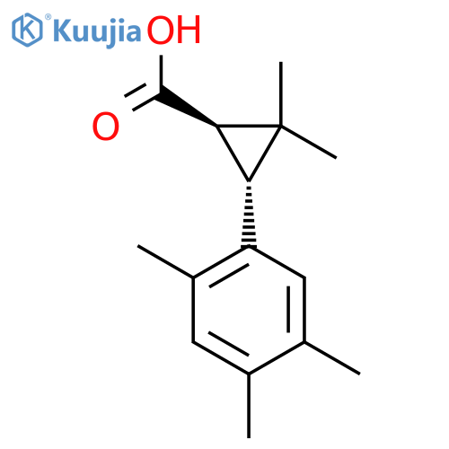 rac-(1R,3R)-2,2-dimethyl-3-(2,4,5-trimethylphenyl)cyclopropane-1-carboxylic acid structure