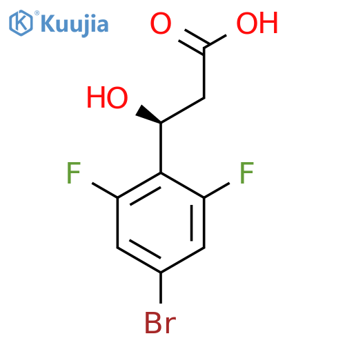 (3S)-3-(4-bromo-2,6-difluorophenyl)-3-hydroxypropanoic acid structure