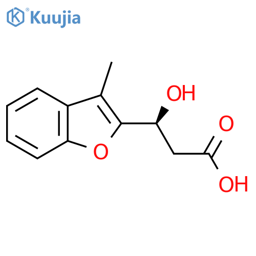 (3S)-3-hydroxy-3-(3-methyl-1-benzofuran-2-yl)propanoic acid structure