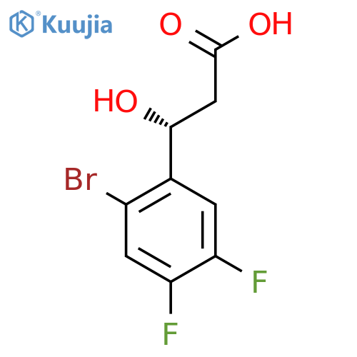 (3R)-3-(2-bromo-4,5-difluorophenyl)-3-hydroxypropanoic acid structure