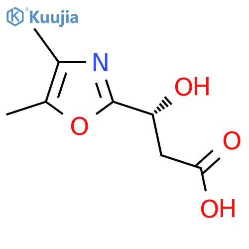 (3R)-3-(dimethyl-1,3-oxazol-2-yl)-3-hydroxypropanoic acid structure