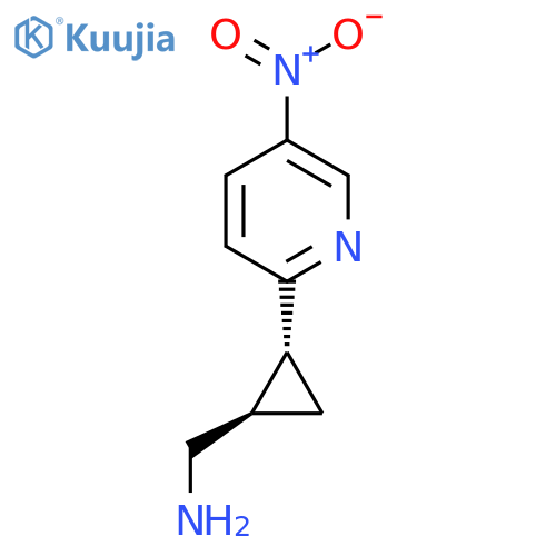 rac-(1R,2R)-2-(5-nitropyridin-2-yl)cyclopropylmethanamine structure