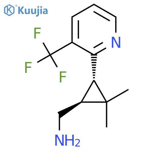 rac-(1R,3R)-2,2-dimethyl-3-3-(trifluoromethyl)pyridin-2-ylcyclopropylmethanamine structure