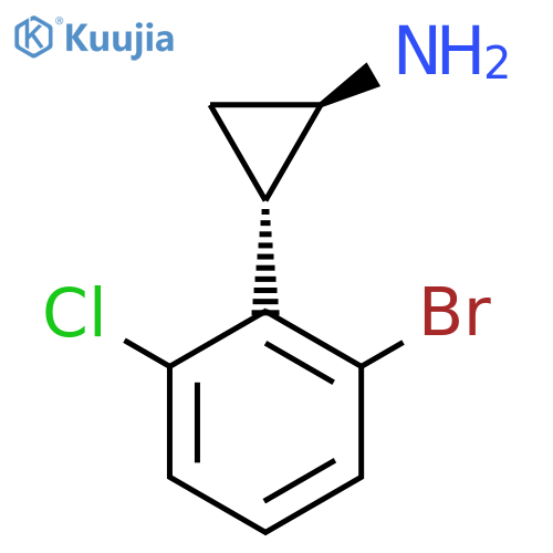 rac-(1R,2S)-2-(2-bromo-6-chlorophenyl)cyclopropan-1-amine structure