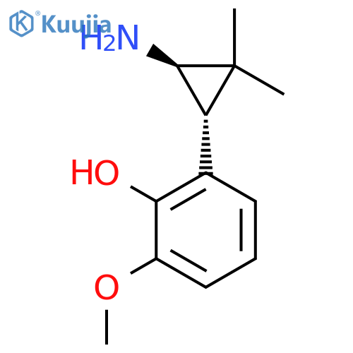 rac-2-(1R,3R)-3-amino-2,2-dimethylcyclopropyl-6-methoxyphenol structure