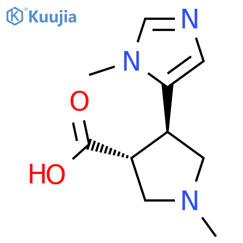 1-methyl-4-(1-methyl-1H-imidazol-5-yl)pyrrolidine-3-carboxylic acid structure