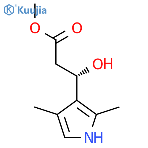 methyl (3S)-3-(2,4-dimethyl-1H-pyrrol-3-yl)-3-hydroxypropanoate structure