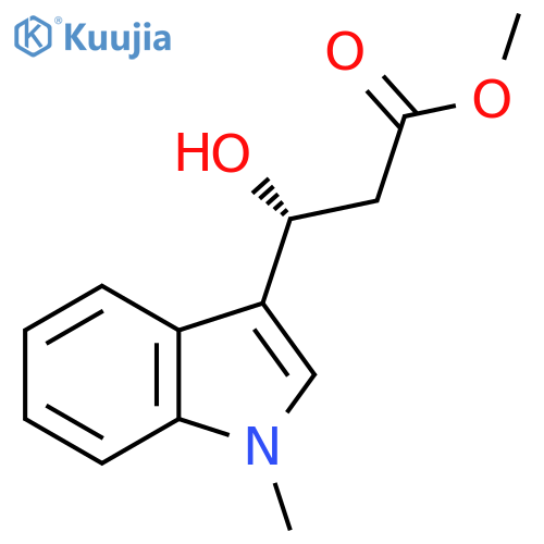 methyl (3R)-3-hydroxy-3-(1-methyl-1H-indol-3-yl)propanoate structure