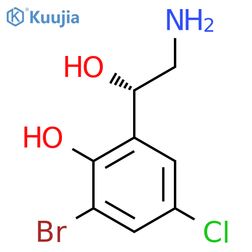 2-(1S)-2-amino-1-hydroxyethyl-6-bromo-4-chlorophenol structure