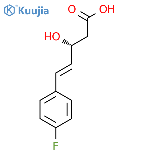 (3R)-5-(4-fluorophenyl)-3-hydroxypent-4-enoic acid structure
