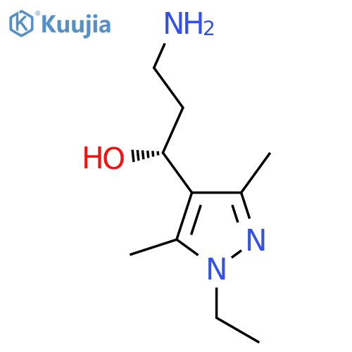 (1R)-3-amino-1-(1-ethyl-3,5-dimethyl-1H-pyrazol-4-yl)propan-1-ol structure