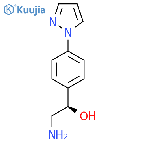 (1R)-2-amino-1-4-(1H-pyrazol-1-yl)phenylethan-1-ol structure