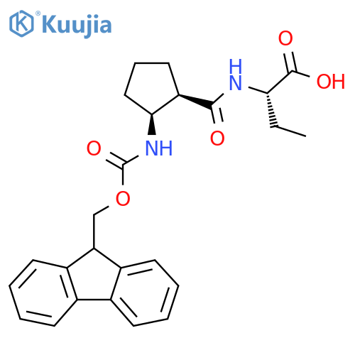 (2S)-2-{(1RS,2SR)-2-({(9H-fluoren-9-yl)methoxycarbonyl}amino)cyclopentylformamido}butanoic acid structure