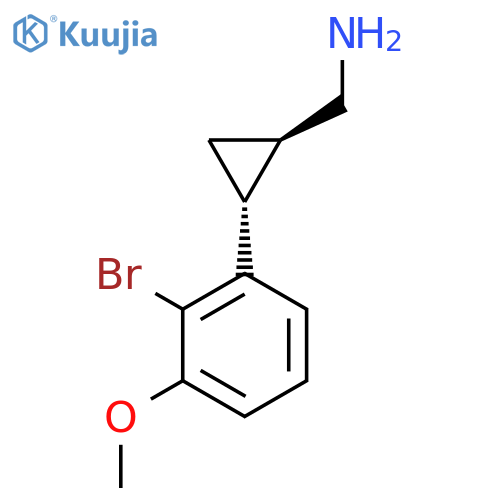 rac-(1R,2R)-2-(2-bromo-3-methoxyphenyl)cyclopropylmethanamine structure