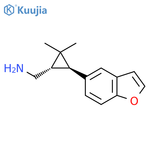 rac-(1R,3R)-3-(1-benzofuran-5-yl)-2,2-dimethylcyclopropylmethanamine structure