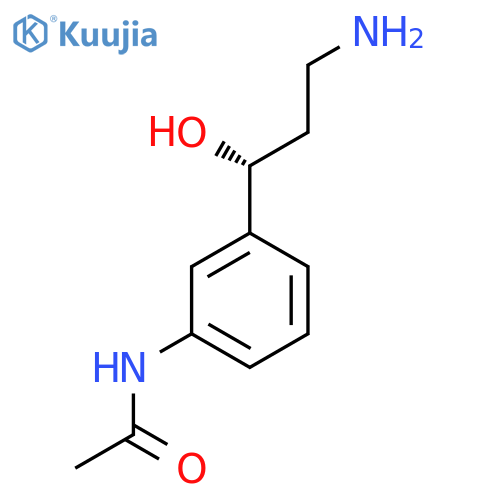 N-{3-(1R)-3-amino-1-hydroxypropylphenyl}acetamide structure