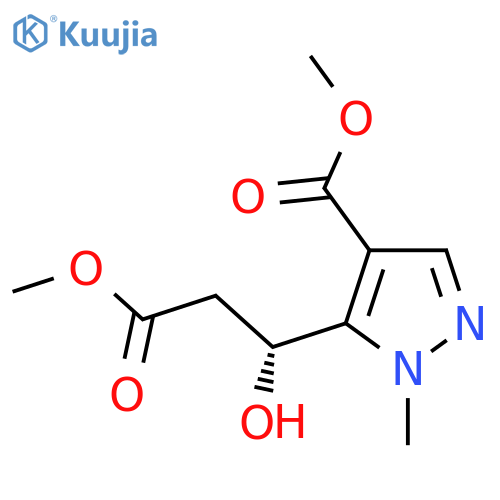methyl 5-(1R)-1-hydroxy-3-methoxy-3-oxopropyl-1-methyl-1H-pyrazole-4-carboxylate structure