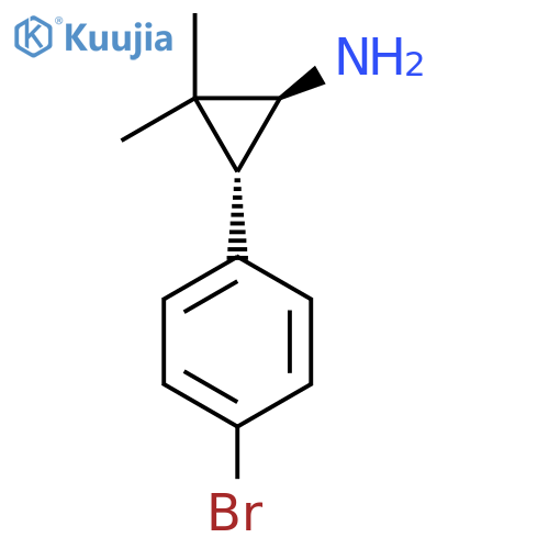 rac-(1R,3S)-3-(4-bromophenyl)-2,2-dimethylcyclopropan-1-amine structure