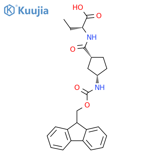 (2R)-2-{(1RS,3SR)-3-({(9H-fluoren-9-yl)methoxycarbonyl}amino)cyclopentylformamido}butanoic acid structure