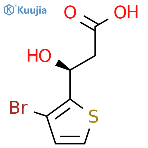 (3S)-3-(3-bromothiophen-2-yl)-3-hydroxypropanoic acid structure