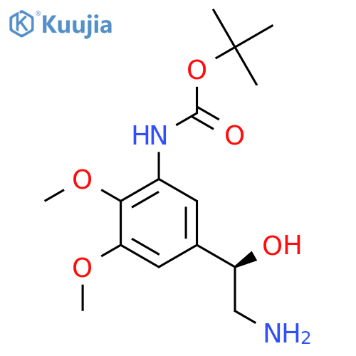tert-butyl N-{5-(1R)-2-amino-1-hydroxyethyl-2,3-dimethoxyphenyl}carbamate structure