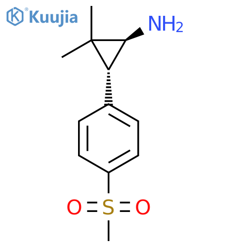 rac-(1R,3S)-3-(4-methanesulfonylphenyl)-2,2-dimethylcyclopropan-1-amine structure