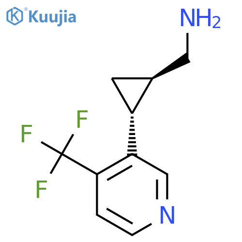 rac-(1R,2R)-2-4-(trifluoromethyl)pyridin-3-ylcyclopropylmethanamine structure