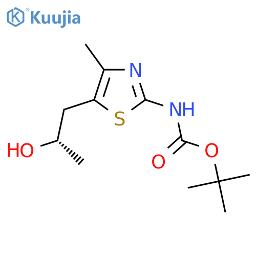 tert-butyl N-{5-(2S)-2-hydroxypropyl-4-methyl-1,3-thiazol-2-yl}carbamate structure