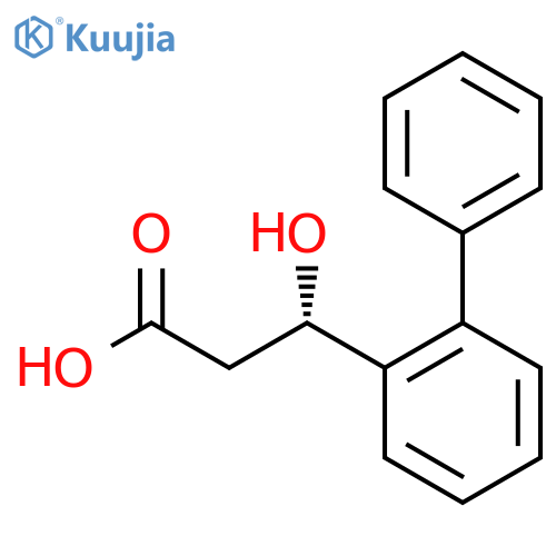 (3S)-3-hydroxy-3-(2-phenylphenyl)propanoic acid structure