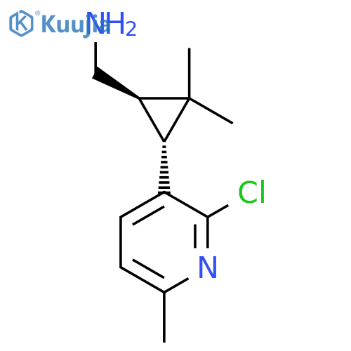 rac-(1R,3R)-3-(2-chloro-6-methylpyridin-3-yl)-2,2-dimethylcyclopropylmethanamine structure