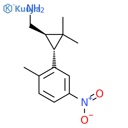 rac-(1R,3R)-2,2-dimethyl-3-(2-methyl-5-nitrophenyl)cyclopropylmethanamine structure