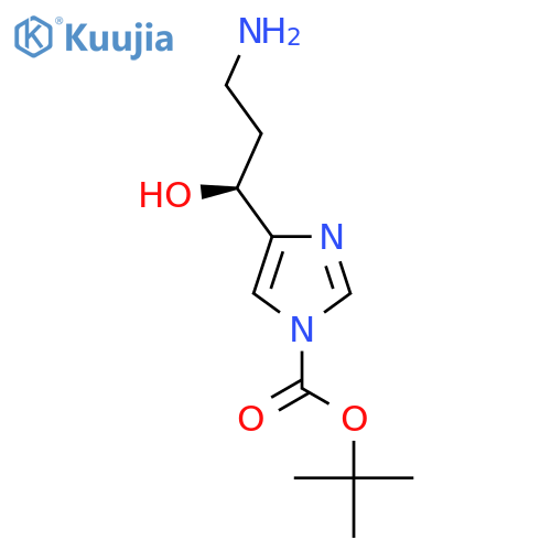 tert-butyl 4-(1S)-3-amino-1-hydroxypropyl-1H-imidazole-1-carboxylate structure