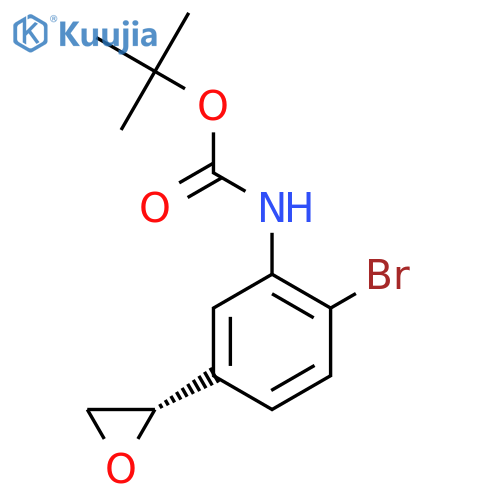 tert-butyl N-{2-bromo-5-(2S)-oxiran-2-ylphenyl}carbamate structure