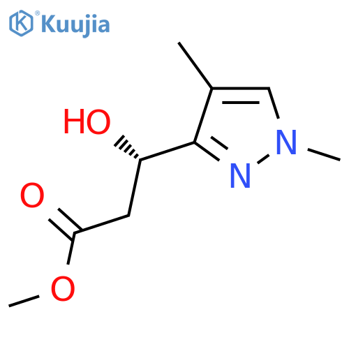 methyl (3S)-3-(1,4-dimethyl-1H-pyrazol-3-yl)-3-hydroxypropanoate structure