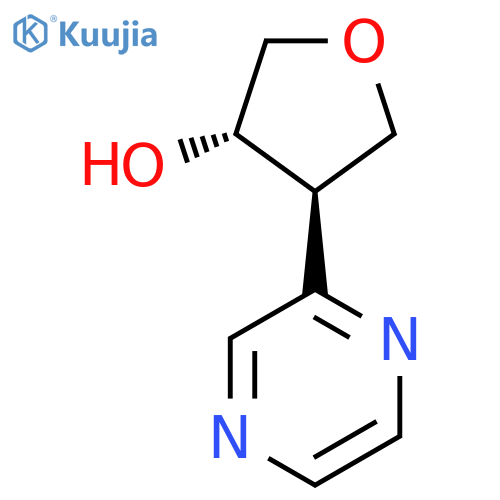 rac-(3R,4S)-4-(pyrazin-2-yl)oxolan-3-ol structure