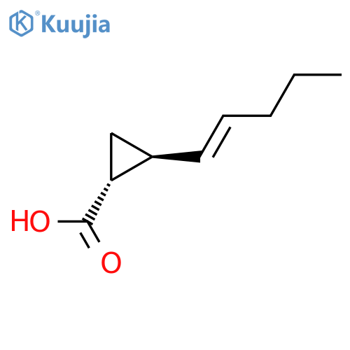 rac-(1R,2S)-2-(pent-1-en-1-yl)cyclopropane-1-carboxylic acid structure