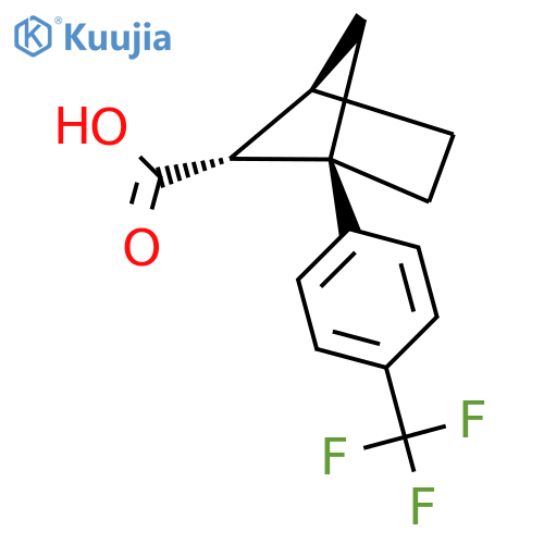 (1R,4R,5R)-1-[4-(Trifluoromethyl)phenyl]bicyclo[2.1.1]hexane-5-carboxylic acid structure