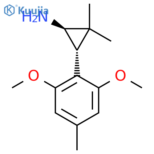 rac-(1R,3R)-3-(2,6-dimethoxy-4-methylphenyl)-2,2-dimethylcyclopropan-1-amine structure