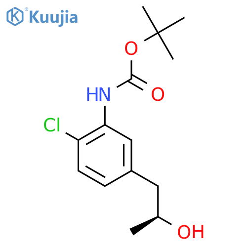 tert-butyl N-{2-chloro-5-(2S)-2-hydroxypropylphenyl}carbamate structure