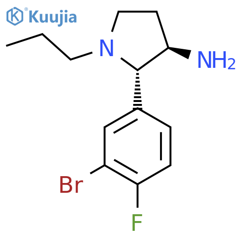 2-(3-bromo-4-fluorophenyl)-1-propylpyrrolidin-3-amine structure