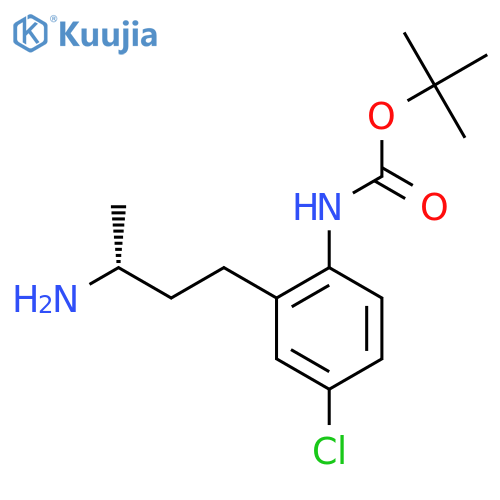 tert-butyl N-{2-(3R)-3-aminobutyl-4-chlorophenyl}carbamate structure