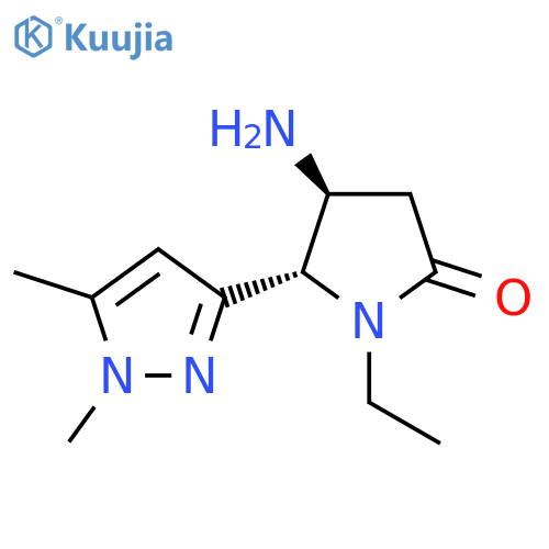 4-amino-5-(1,5-dimethyl-1H-pyrazol-3-yl)-1-ethylpyrrolidin-2-one structure