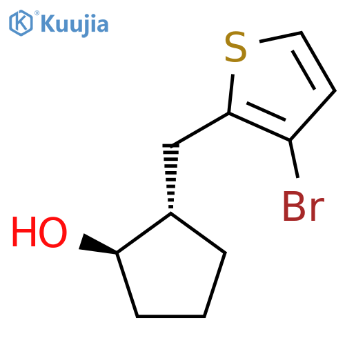 rac-(1R,2S)-2-(3-bromothiophen-2-yl)methylcyclopentan-1-ol structure