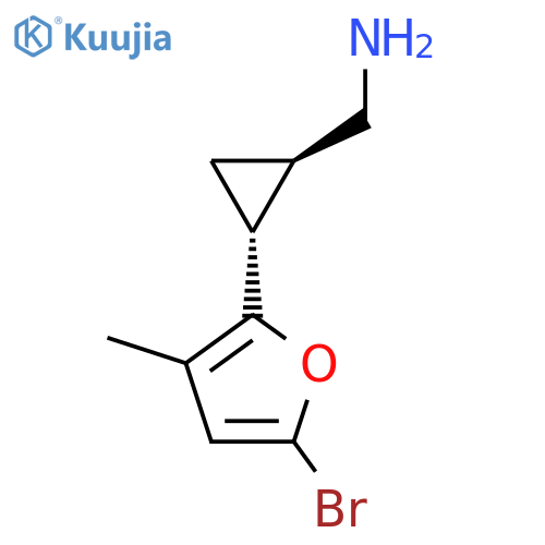rac-(1R,2R)-2-(5-bromo-3-methylfuran-2-yl)cyclopropylmethanamine structure